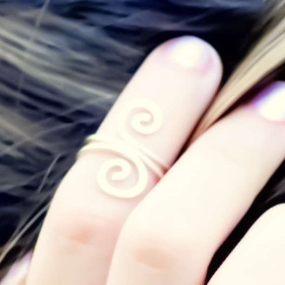 Double Swirl Dual Spiral Adjustable Midi Knuckle or Toe Ring 925 Sterling Silver - Picture 7 of 11